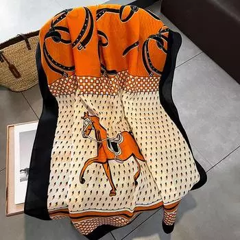 Роскошный новый женский хлопковый шарф, большие шали, пашмина, хиджаб, платок, эшарп, брендовый дизайнерский принт, женские пляжные платки