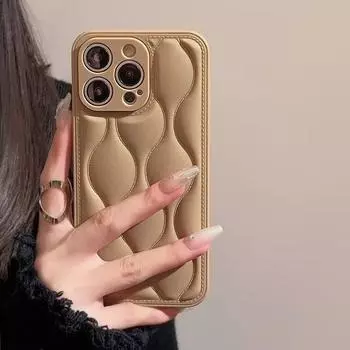 Роскошный однотонный чехол для телефона с 3D волнистой текстурой для iPhone 11 12 13 14 15 Pro Max Plus, мягкий силиконовый противоударный бампер, задняя крышка For iPhone11 Pro Max