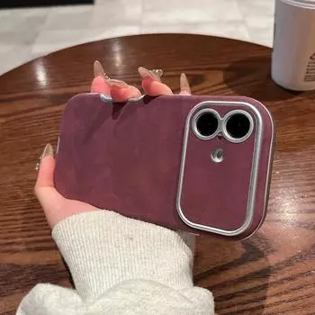 Роскошный однотонный матовый чехол для телефона iPhone 16 Plus 15 Pro Max 14 Pro 13 12 11, защита объектива, противоударный мягкий кожаный чехол на заднюю панель iPhone 16 чёрный