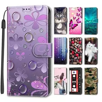 Роскошный окрашенный кожаный чехол для Oppo A74 F19 A53 A54 A55 A53S A32 A92 A72 A57 защитный чехол-книжка для Oppo Find X5 Pro/Realme GT NEO3 Oppo A1X 5G