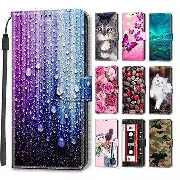 Роскошный окрашенный кожаный чехол для Redmi Note12 Note11 Note10 Note9 Note8T Защитный чехол-книжка для Redmi 10C K40S 9A 9C 10A 6A 7A Redmi10 Redmi K50 Ultra