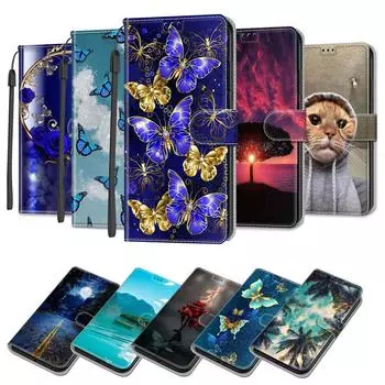 Роскошный окрашенный кожаный чехол-кошелек из искусственной кожи в стиле книги для Motorola Moto G85/G75/G55/G35/G24 Power/G15/G05/G84/G54 Power/G34/G24/Edge 40/G14 Moto E13