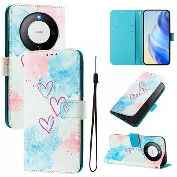 Роскошный окрашенный кожаный чехол-кошелек из искусственной кожи в стиле книги для Huawei P20 P30 P40 P50, Pura 70, Mate 60, Mate 70, Honor 50... Huawei P20 разноцветный