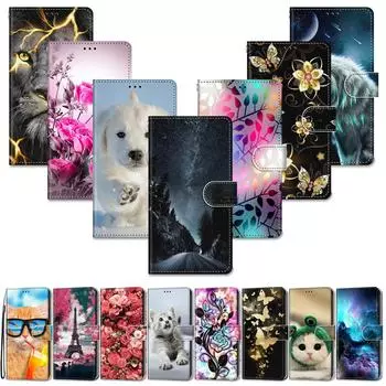 Роскошный окрашенный кожаный чехол-кошелек в стиле книги, защитный чехол для Samsung Galaxy A36 A26 A16 A55 A35 A24 A25 A15 A05S A05 A51 A52 A53 A42 A12 A22 A23 Samsung M13 5G/A04 4G