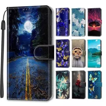 Роскошный окрашенный кожаный чехол-кошелек в стиле книги, защитный чехол для Samsung Galaxy S25 S24 S23 S22 S21 S20 Plus Ultra/Samsung A36 A26 A16 A06 A55 A35 Samsung A02S/M02S/F02S