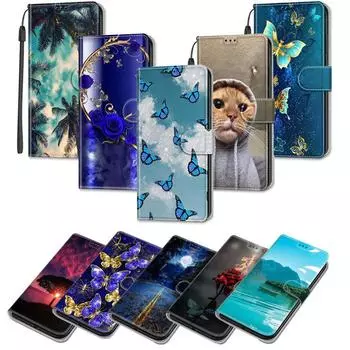 Роскошный окрашенный кожаный чехол-кошелек в стиле книги, защитный чехол для Apple iPhone 16 15 14 13 12 11 Pro Max 16Pro 15Pro XR XS Max 7Plus 8Plus SE4 iPhone 11