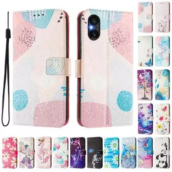 Роскошный окрашенный кожаный чехол-кошелек в стиле книжки с цветной головоломкой для Sony Xperia 5 IV / 10 IV, Xperia 1 V / 5 V / 10 V, Xperia 1 VI, 5 VI, 10 VI. Sony Xperia 5 IV разноцветный