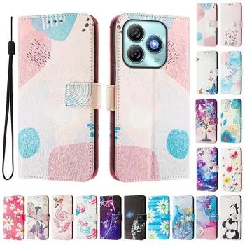 Роскошный окрашенный кожаный чехол-кошелек в стиле книги Color Puzzle для ZTE Blade A52,A53,A73,V50 Vita,V40S,V60,A35,A55,A75... ZTE Blade A52 разноцветный