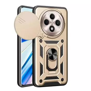 Роскошный откидной чехол для объектива камеры OPPO Reno 12F, противоударный бампер, устанавливаемый в транспортном средстве, магнитный чехол-подставка OPPO Reno 12F чёрный