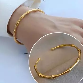 Роскошный открытый регулируемый бамбуковый браслет-подвеска, модные украшения для женщин, браслеты-манжеты и браслеты, ювелирные изделия