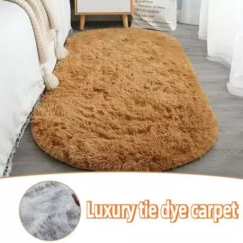 Роскошный овальный плюшевый ковер, пушистый домашний декор, прикроватный толстый ковер с узором «тай-дай», ковры для спальни, гостиной, украшения Alfombras De Cocina 40x60cm