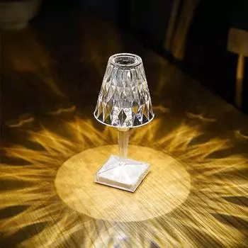Роскошный перезаряжаемый USB-акриловый кристаллический цвет, современный RGB светодиодный проекционный ночник, сенсорный настольный светильник 3.5