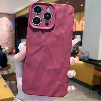Роскошный плиссированный чехол для телефона iPhone 15 Pro, чехол для iPhone 11 13 12 14 Pro Max XR XS X 7 8 15 Plus, матовый мягкий силиконовый чехол For iPhone 11 Pro