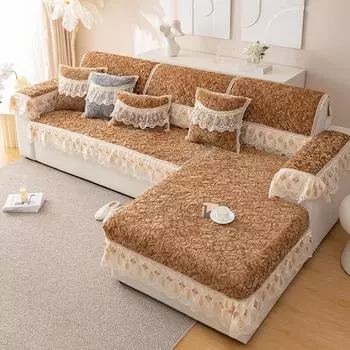 Роскошный плюшевый чехол для дивана, 3-местный бархатный чехол, Нескользящий мягкий чехол для кресла, дивана, защита для мебели, дропшиппинг Cushion cover30x50cm