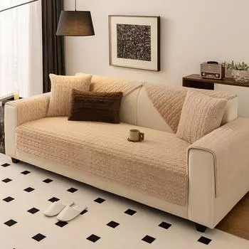 Роскошный плюшевый чехол для дивана из искусственного меха, зимнее теплое полотенце в форме пузыря, подушка, супермягкий пушистый бархатный чехол для домашнего декора 70*70cm хаки