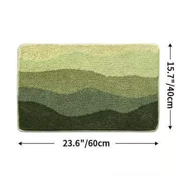 Роскошный плюшевый коврик для ванной, 1 шт., нескользящий, ультравпитывающий, можно стирать в машине, для комфорта в ванной и гостиной 15.7 X23.6 /40*60cm зелёный