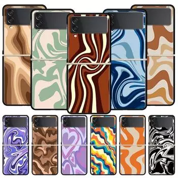 Роскошный подарочный чехол для телефона Samsung Galaxy Z Flip 4 Fold, черный, жесткий чехол для Samsung Z Flip 3 5G, чехол с абстрактной эстетикой Galaxy Z Flip 3