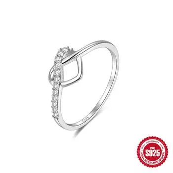 Роскошный подарок премиум-класса S925 стерлингового серебра сердце роскошные бриллианты инкрустированные дамы обручальное кольцо кольцо No.6