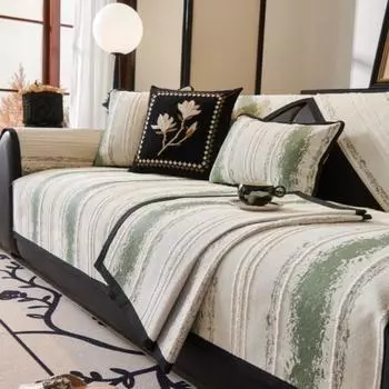 -Роскошный полосатый чехол для дивана, 1, 2, 3-местный, нескользящий, чехлы для диванов из синели для гостиной, полотенце для Г-образного кресла 70x70cm 1pc