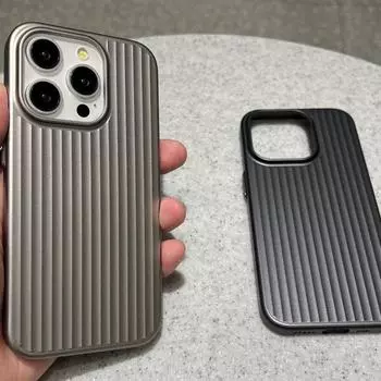 Роскошный полосатый металлический матовый чехол для iPhone 16 15 14 13 Pro Max Plus, ударопрочный защитный чехол для камеры, тонкий пластиковый чехол For iPhone 16