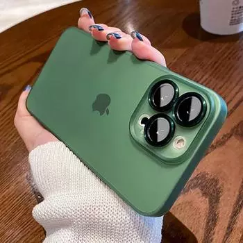 Роскошный полупрозрачный ультратонкий матовый чехол для IPhone 14 13 12 11 Pro Max металлическое стекло защитное кольцо для камеры твердый чехол For iPhone 13 ProMax синий