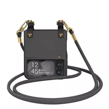 Роскошный портативный защитный чехол на ремешке для Samsung Z Flip 4 для Samsung Galaxy Z Flip 4 5g Flip4 Zflip4, пленка для объектива, капа for Samsung z flip 4 розовый