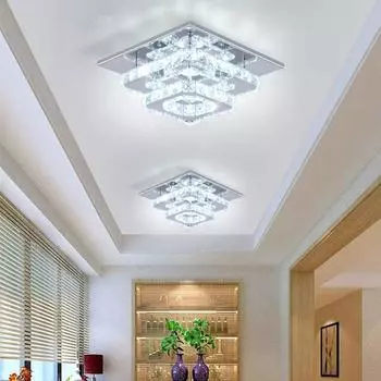 Роскошный потолочный светильник в скандинавском стиле, современный хрустальный светодиодный потолочный светильник, металлический потолочный светильник для гостиной, спальни, столовой, люстры, лампы