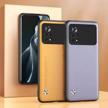 Роскошный простой чехол из искусственной кожи для Xiaomi Mi Poco X4 Pro 5G, матовый силиконовый чехол для телефона Poco X3 NFC F3 F4 GT F2 M3 M4 Pro, противоударный чехол For Poco X3 GT оранжевый