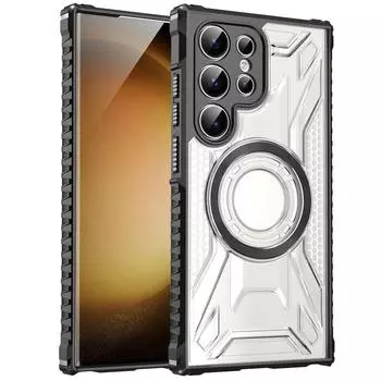 Роскошный противоударный бронированный гибридный чехол Macsafe Magnetic для Samsung Galaxy S24 Ultra S23 Plus S21 S20 Fe Magsafe Military Cover For Galaxy S21 FE чёрный