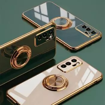 Роскошный противоударный чехол с металлическим кольцом-держателем для OPPO Realme 5 5I 7 7I 8 8I 9 9I 10 11 Pro Plus 4G 5G задняя крышка Realme 10T мятный зеленый
