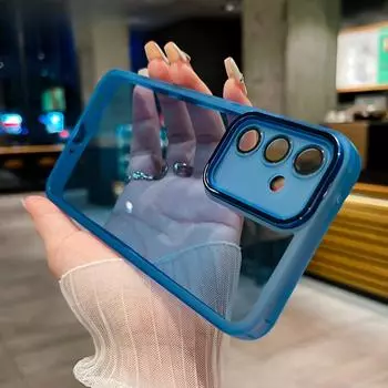 Роскошный противоударный чехол с полной защитой объектива для Samsung S23 S24 Ultra Plus A53 A54 A52 A32 A34 A33 A23 A22 A24 A13 5G Мягкий чехол For Samsung S23 прозрачный