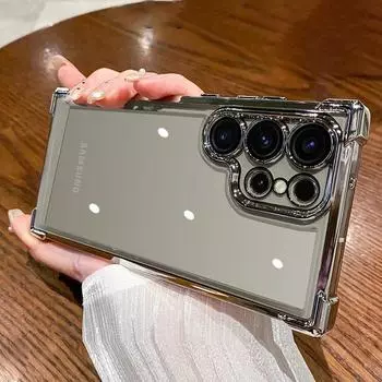 Роскошный противоударный чехол с прозрачным покрытием для Samsung Galaxy S24 S23 FE S22 Plus, сверхтвердый акриловый гибридный защитный чехол-бампер For Samsung S24 чистый