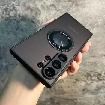 Роскошный противоударный матовый прозрачный чехол Magsafe для Samsung Galaxy S23 S22 Ultra Plus S23Ultra A54 A14 A15, задняя крышка с беспроводной зарядкой for samsung s22 чёрный