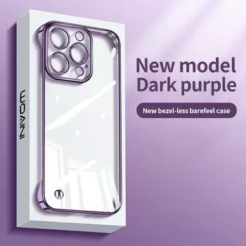 Роскошный противоударный прозрачный чехол для Iphone 14 13 12 11 Pro Max Mini Xr Xs, ультратонкий прозрачный чехол из ПК с твердым покрытием, Funda Coque For iPhone 11 Pro розовый