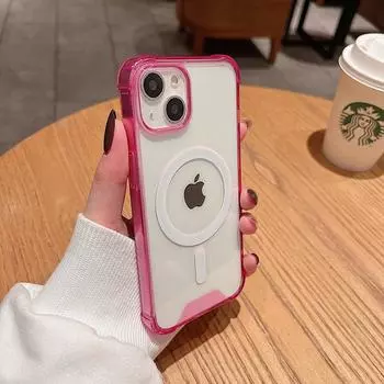 Роскошный противоударный прозрачный чехол Magsafe с беспроводной зарядкой для iPhone 11 12 13 14 15 Pro Max Plus с магнитным бампером For iPhone 15Plus