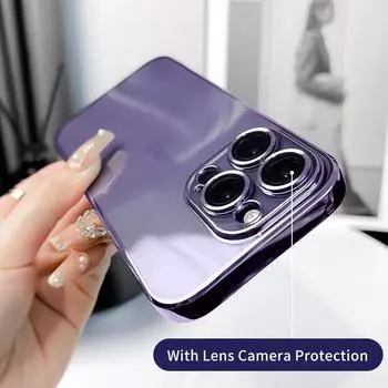 Роскошный противоударный силиконовый чехол для Iphone 14 13 12 Pro Max, защитное стекло для объектива камеры, прозрачный мягкий чехол, принципиально For iPhone 14 Plus зелёный