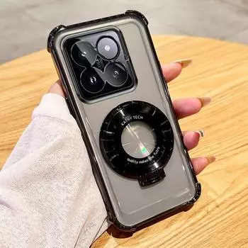 Роскошный противоударный защитный чехол с магнитной подставкой, прозрачный чехол для Xiaomi 12 PRO 12S 12X 13 14 15 ULTRA с подставкой-держателем Xiaomi 12X чёрный