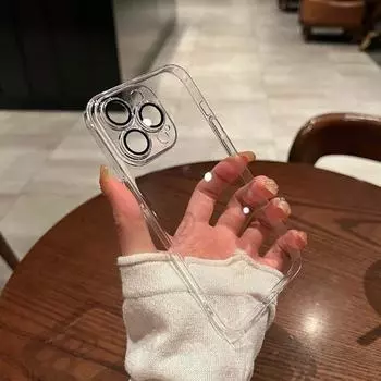 Роскошный прозрачный акриловый чехол из ТПУ для iPhone 15, 14, 13, 12, 11 Pro Max Plus, чехол с защитой объектива iPhone 15 Pro Max чистый