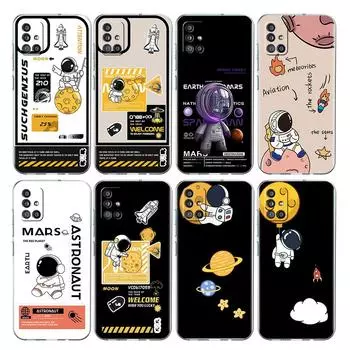 Роскошный прозрачный чехол Astronaut для Samsung Galaxy A52 A12 A51 A32 A21s A71 A32 A22 50 A70 A31 A72 5G чехол для телефона Samsung A53 5G