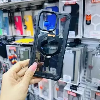 Роскошный прозрачный чехол-держатель Magsafe для iPhone 16 Pro Max 15 14 13 12, прочный, устойчивый к падениям, с кронштейном, противоударный защитный чехол iphone15promax прозрачный