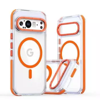 Роскошный прозрачный чехол для Google Pixel 9 Pro XL 5G Magsafe Magnetic Wireless Charging Противоударный чехол для Google Pixel 9 Google Pixel 9-5G белый