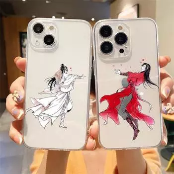 Роскошный прозрачный чехол для телефона Heaven Official Blessing для iPhone 14 13 12 11 Pro Max XS X XR SE 7 8 Plus, прозрачный силиконовый чехол iPhone 12 Pro