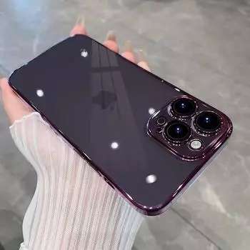 Роскошный прозрачный чехол для телефона IPhone 15 14 11 12 13 14 Pro Max Mini XS X 15 Plus, мягкий силиконовый чехол из ТПУ iPhone 14 Pro Max чёрный