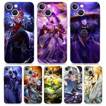 Роскошный прозрачный чехол для телефона iPhone 15 14 13 12 11 Pro Max XS X XR 7 8 Plus, прозрачный противоударный чехол Genshin Impact Anime iPhone 7 8 Plus