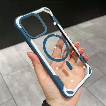 Роскошный прозрачный чехол для телефона Magsafe для iPhone 11 12 13 14 15 Pro Max Plus, противоударный бампер с магнитными конфетами For iPhone 11 чёрный