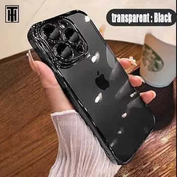 Роскошный прозрачный чехол для телефона основных цветов для IPhone 15 14 11 12 13 14 Pro Max Mini XS X Plus, защитная рамка с покрытием For iPhone 11