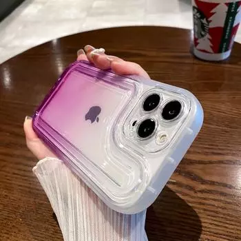 Роскошный прозрачный чехол для телефона ярких цветов для iPhone 15 14 13 12 11 Pro Max Plus, бампер градиентного цвета, противоударный чехол For iPhone 11Pro