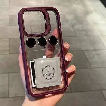 Роскошный прозрачный чехол для телефона с подставкой для iPhone 15 16 14 13 Pro Max 16 Plus с держателем, защитой объектива камеры и противоударной крышкой For iphone16