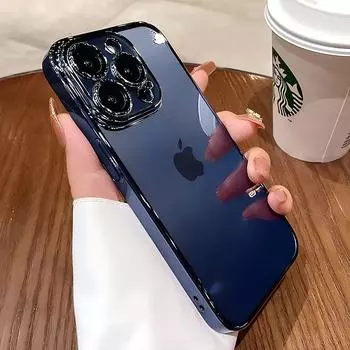 Роскошный прозрачный чехол для телефона с покрытием для iPhone 15 14 11 12 13 Pro Max Plus, противоударные чехлы, защитный чехол для объектива камеры, аксессуары For iPhone 14 ProMax