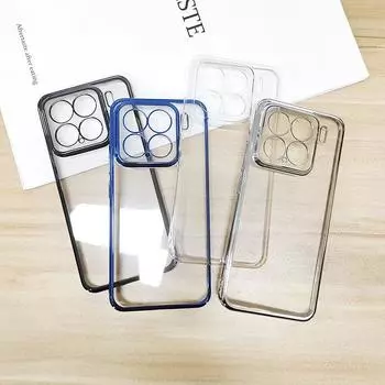 Роскошный прозрачный чехол для телефона с покрытием краев для Xiaomi 15 14 13 12 11 10 Pro Ultra Electroplate Bumper Защитный чехол Ультратонкий жесткий корпус из ПК For Xiaomi 15 прозрачный